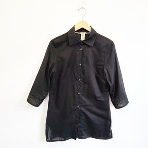 Burberry London
Black 3/4 Sleeve Cotton Blouse | M